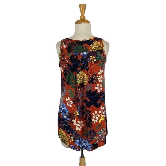 Workshop Republic Clothing S Tank Top Orange Floral Fall Cottagecore Boho - Picture 3 of 8